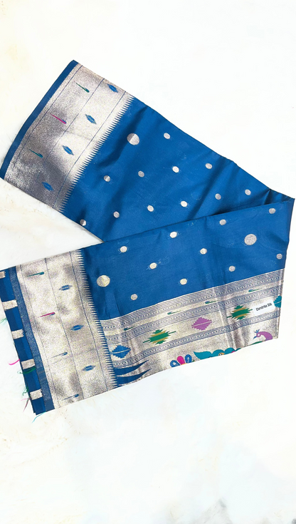 Chandrika Silk Kathpadar Muniya Paithani Saree with Rich Pallu & Zari Border-01