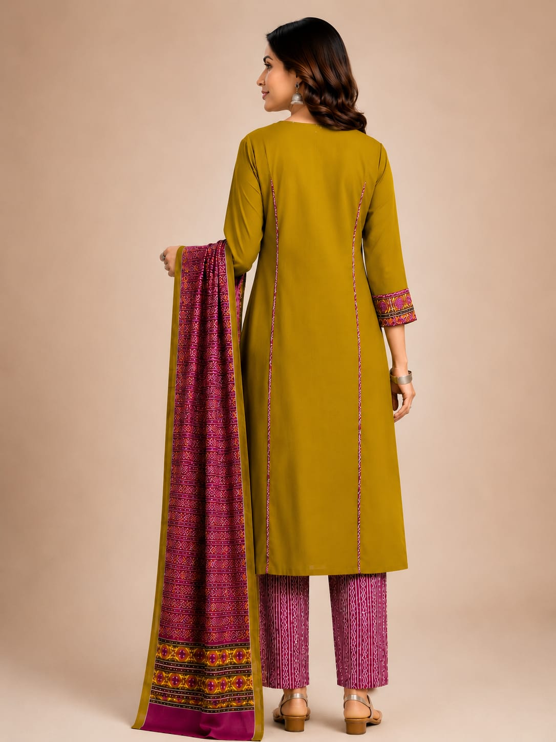 Pure Cotton Ajrakh Print with Tassel Detailing