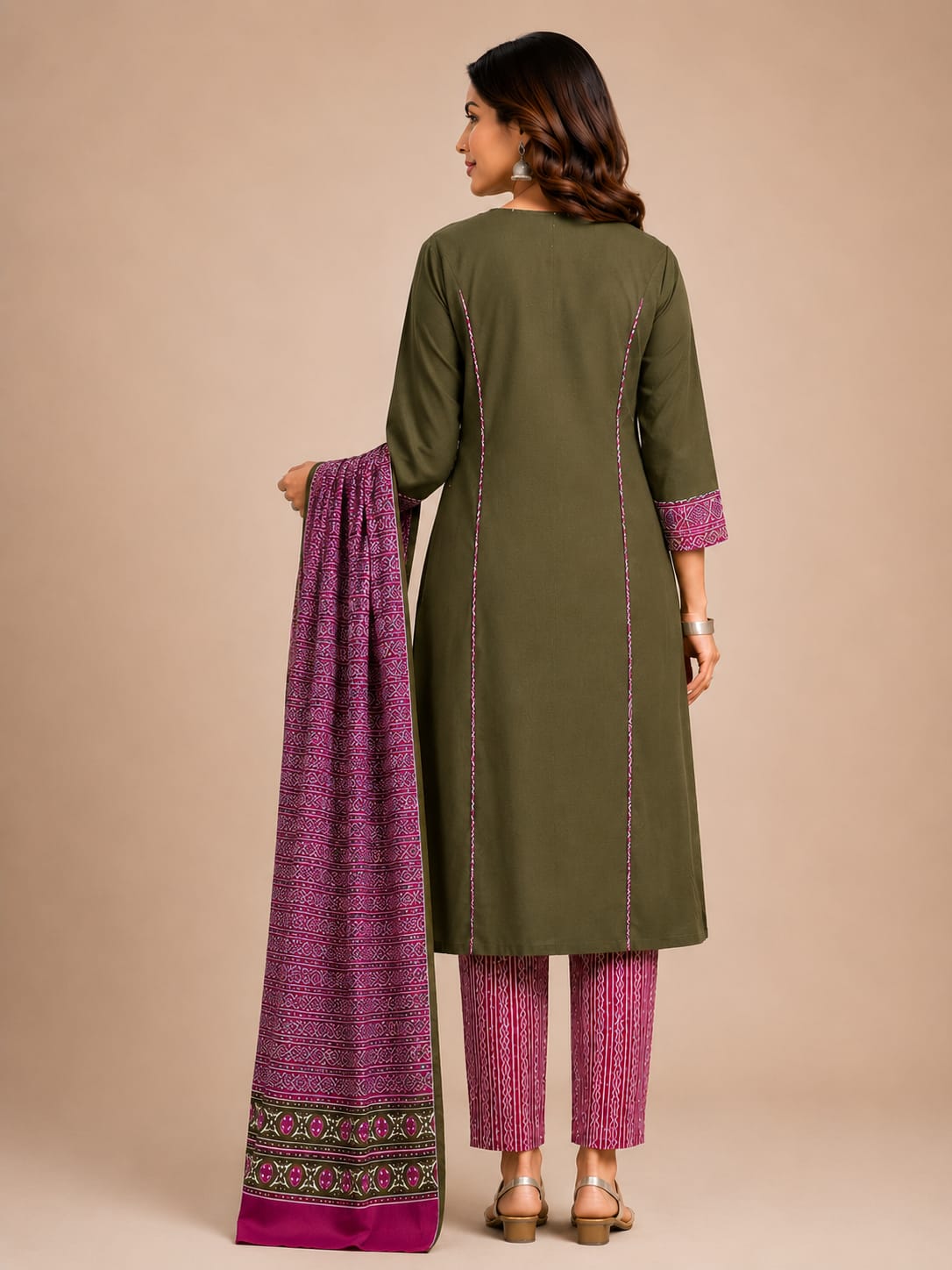 Pure Cotton Ajrakh Print with Tassel Detailing