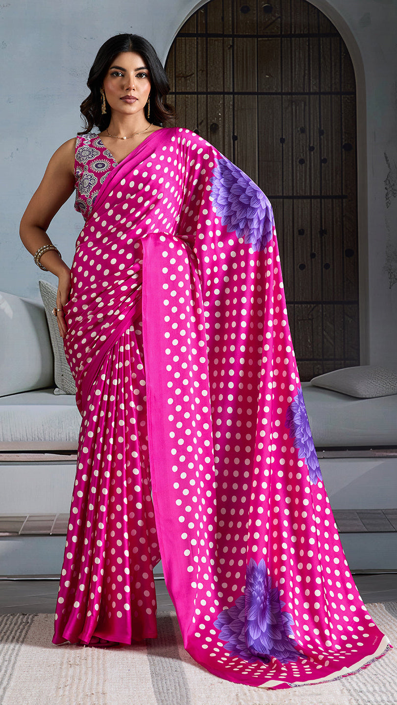pink saree for women 
