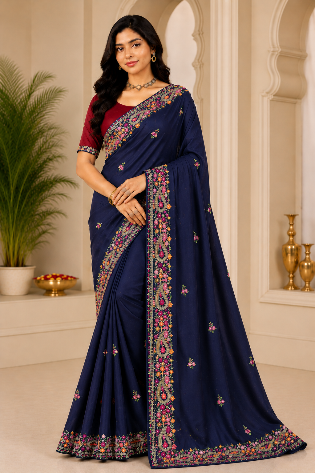 Festive & Wedding Wear Designer Embroidered Saree
