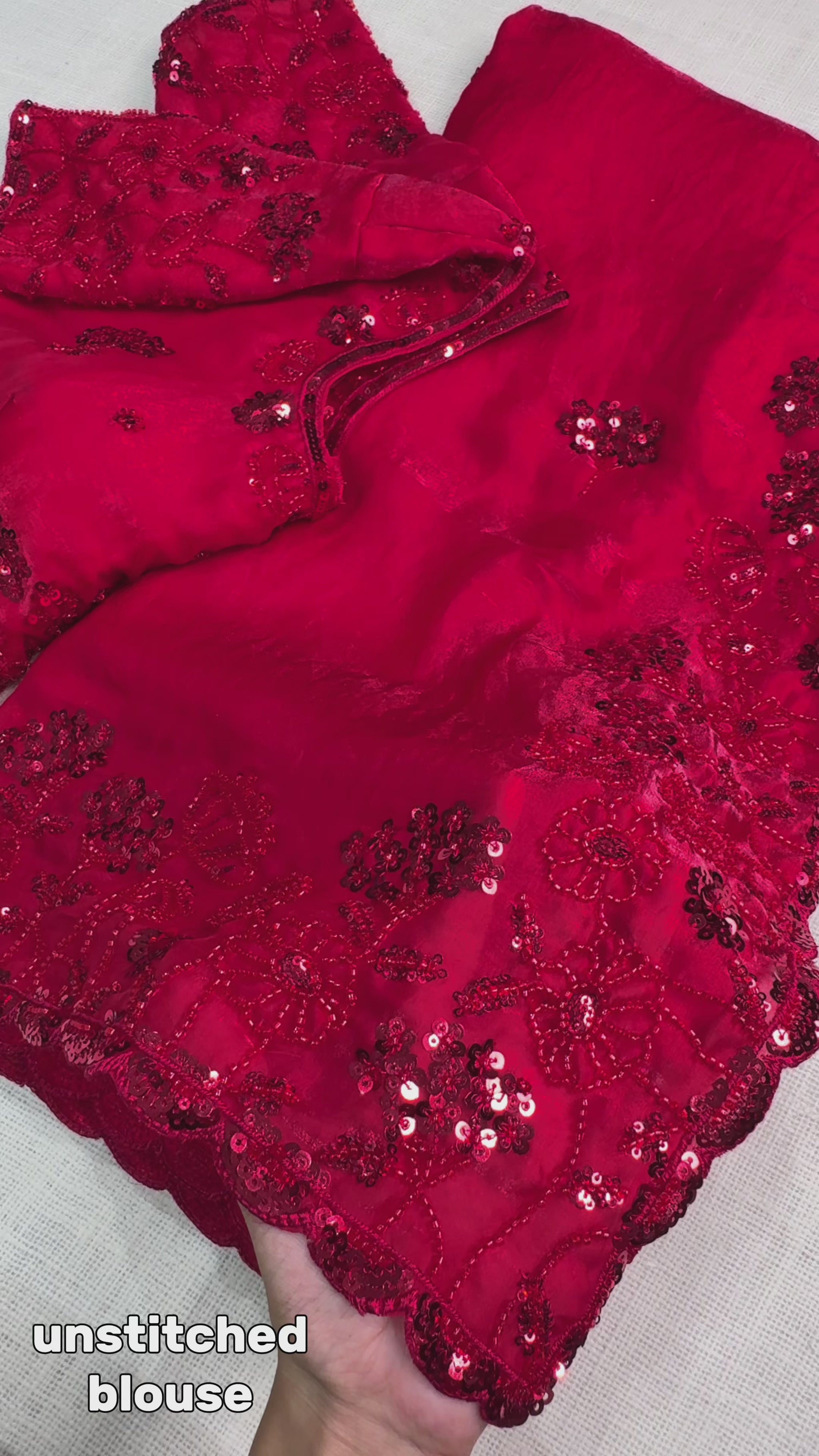 Tulip Fandy Satin Saree with Heavy Beads and Sequins Work Video Showcase