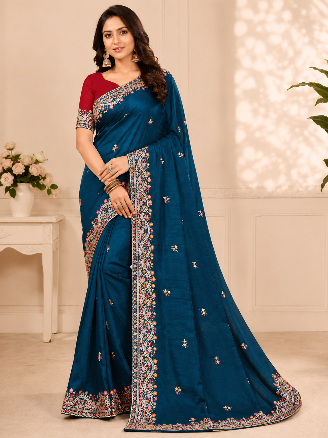 Festive & Wedding Wear Designer Embroidered Saree