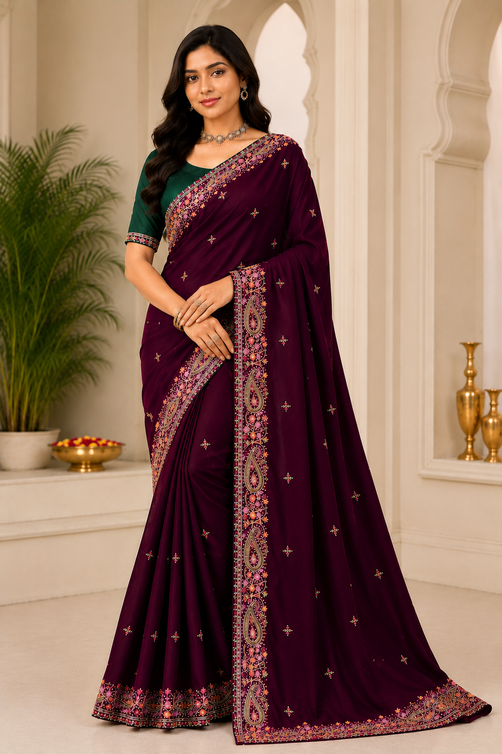 Festive & Wedding Wear Designer Embroidered Saree